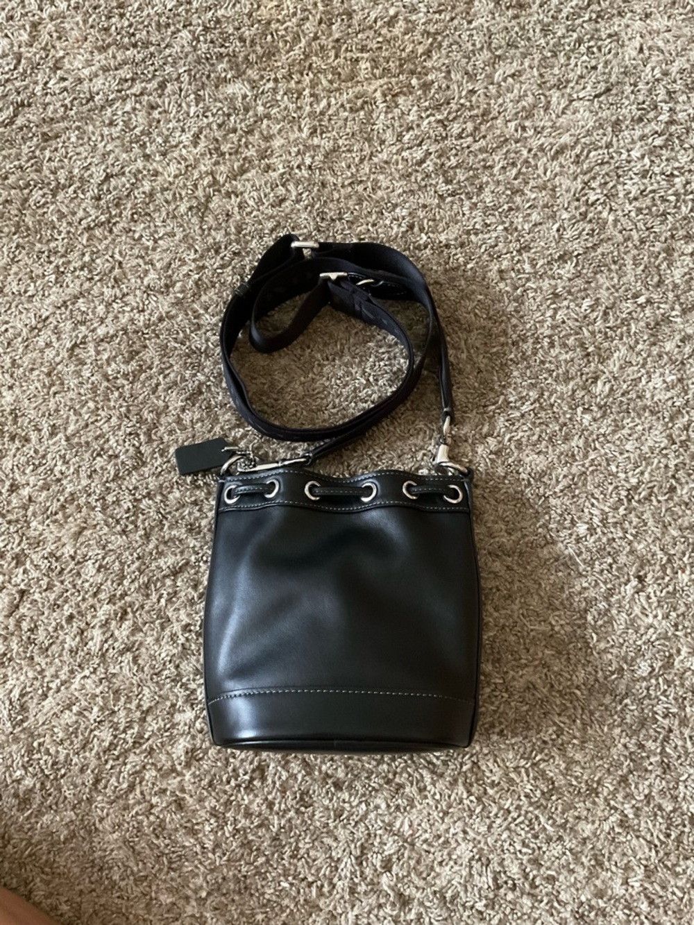 Coach Black Leather Mini Bucket Bag Crossbody - Picture 2 of 6